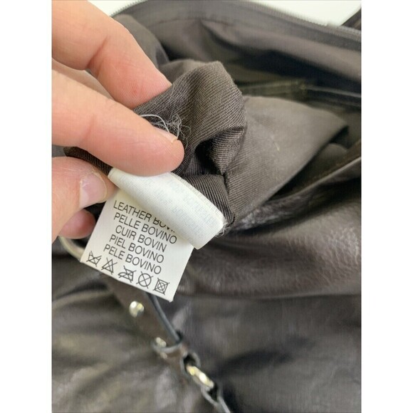 Tosca Blu Brown Leather Purse Double Handle Shoulder Handbag Suede Zip - Picture 15 of 16